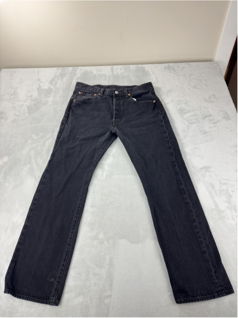 Levi's Jeans Mens 33x29 Black 501 Regular Straight Leg Denim Button Fly Egypt
